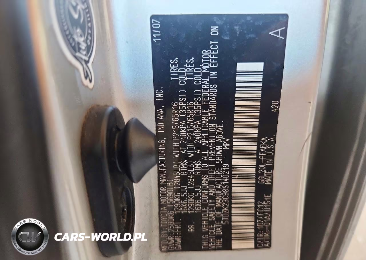 2008 Toyota Sienna Le 7-Passenger VIN:5TDZK23C98S140219 - 14