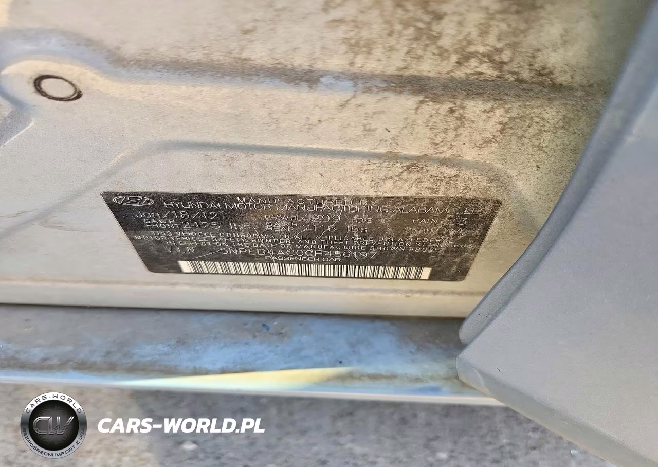 2012 Hyundai Sonata Gls VIN:5NPEB4AC0CH456197 - 12