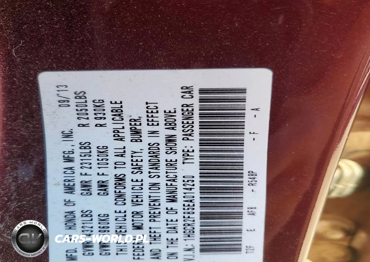 2014 Honda Accord Exl VIN:1HGCR2F85EA014250 - 13