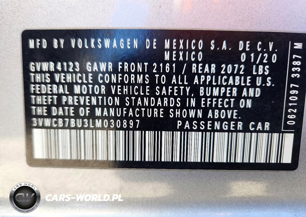 2020 Volkswagen Jetta S VIN:3VWCB7BU3LM030897 - 12