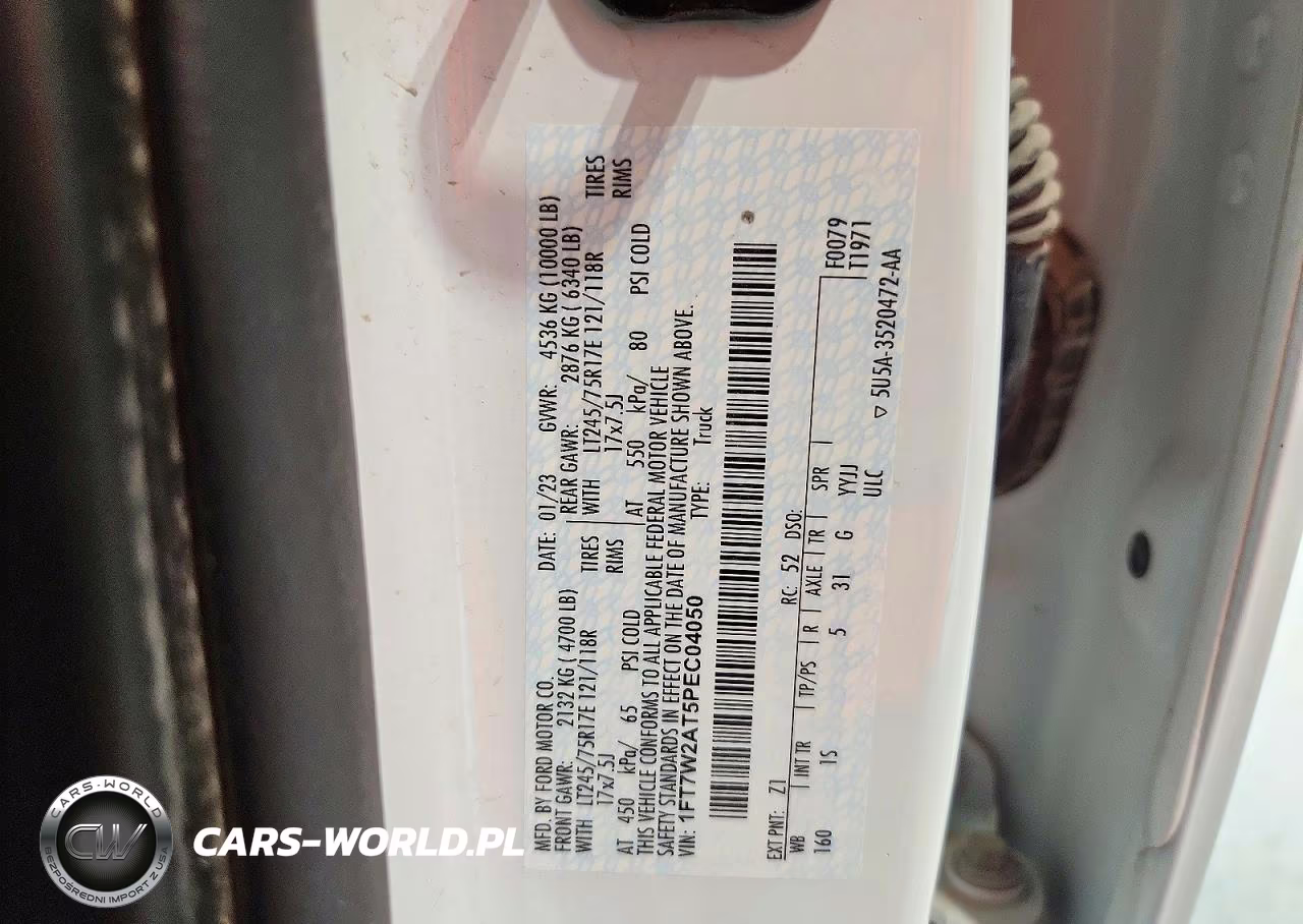 2023 Ford F250 Super Duty VIN:1FT7W2AT5PEC04050 - 12