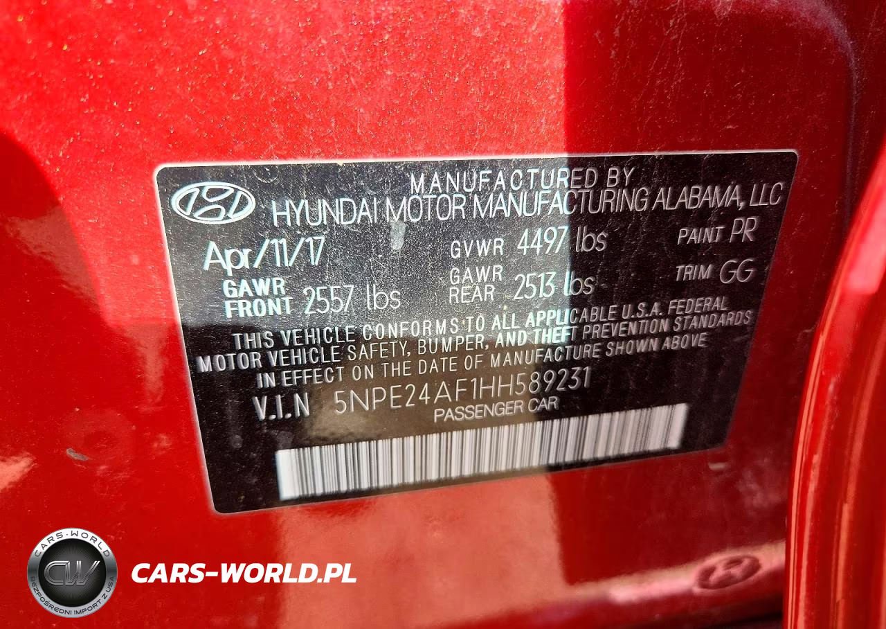 2017 Hyundai Sonata Se VIN:5NPE24AF1HH589231 - 12