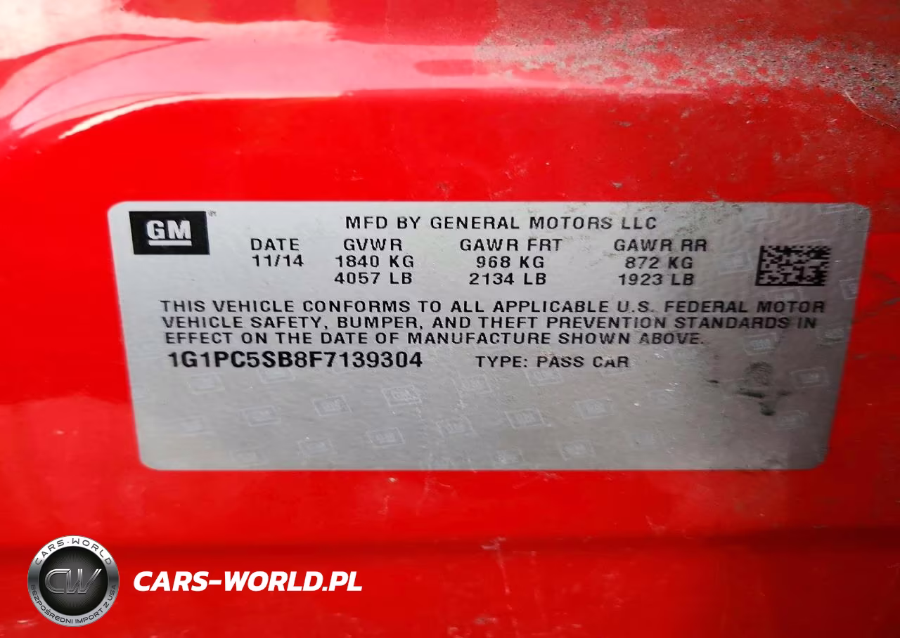 2015 Chevrolet Cruze Lt VIN:1G1PC5SB8F7139304 - 12