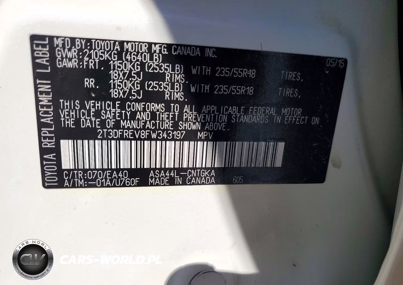 2015 Toyota Rav4 Limited VIN:2T3DFREV8FW343197 - 13