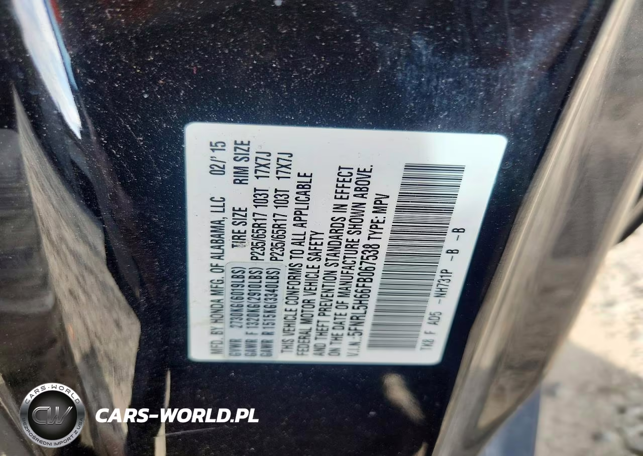 2015 Honda Odyssey Exl VIN:5FNRL5H66FB067538 - 13