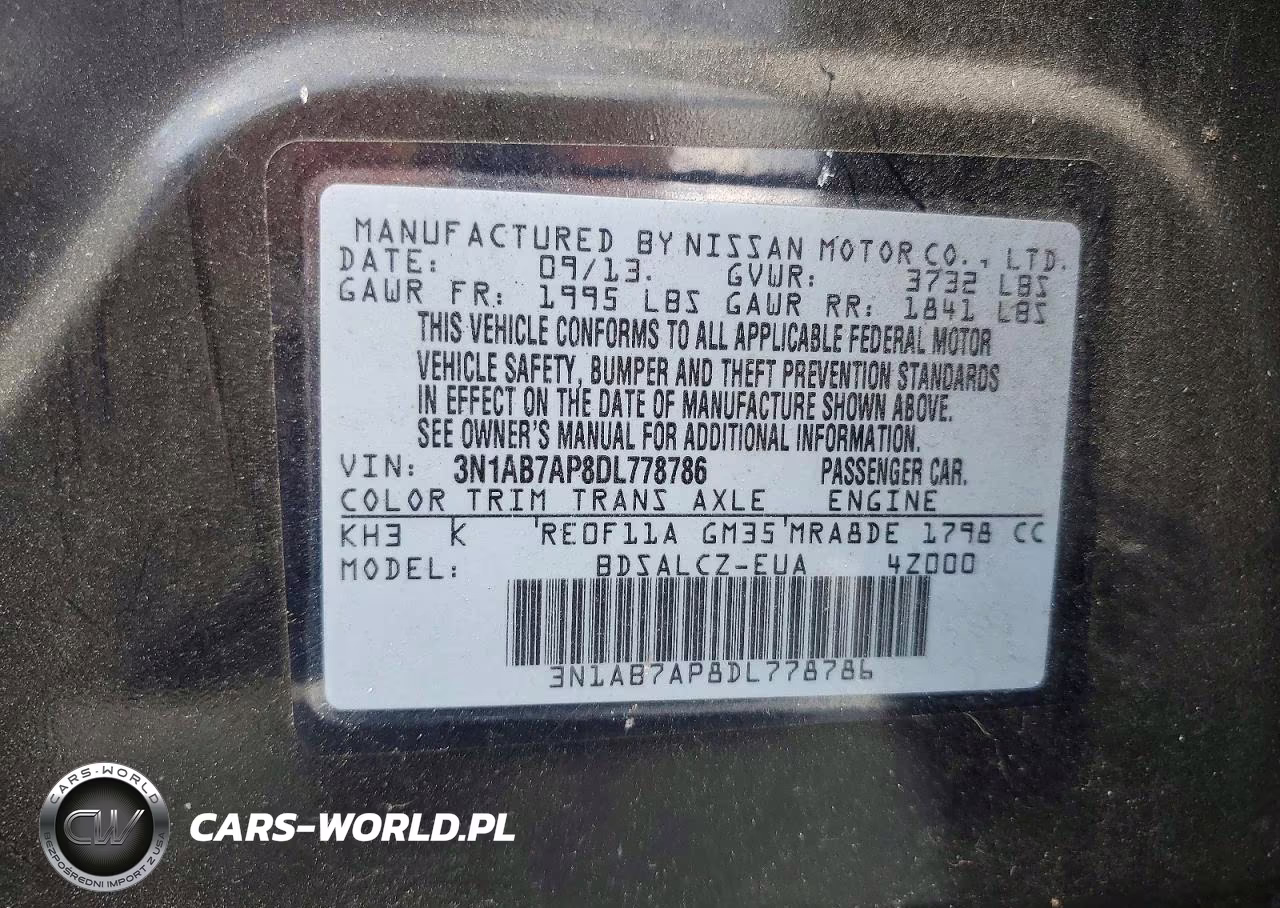 2013 Nissan Sentra S VIN:3N1AB7AP8DL778786 - 12