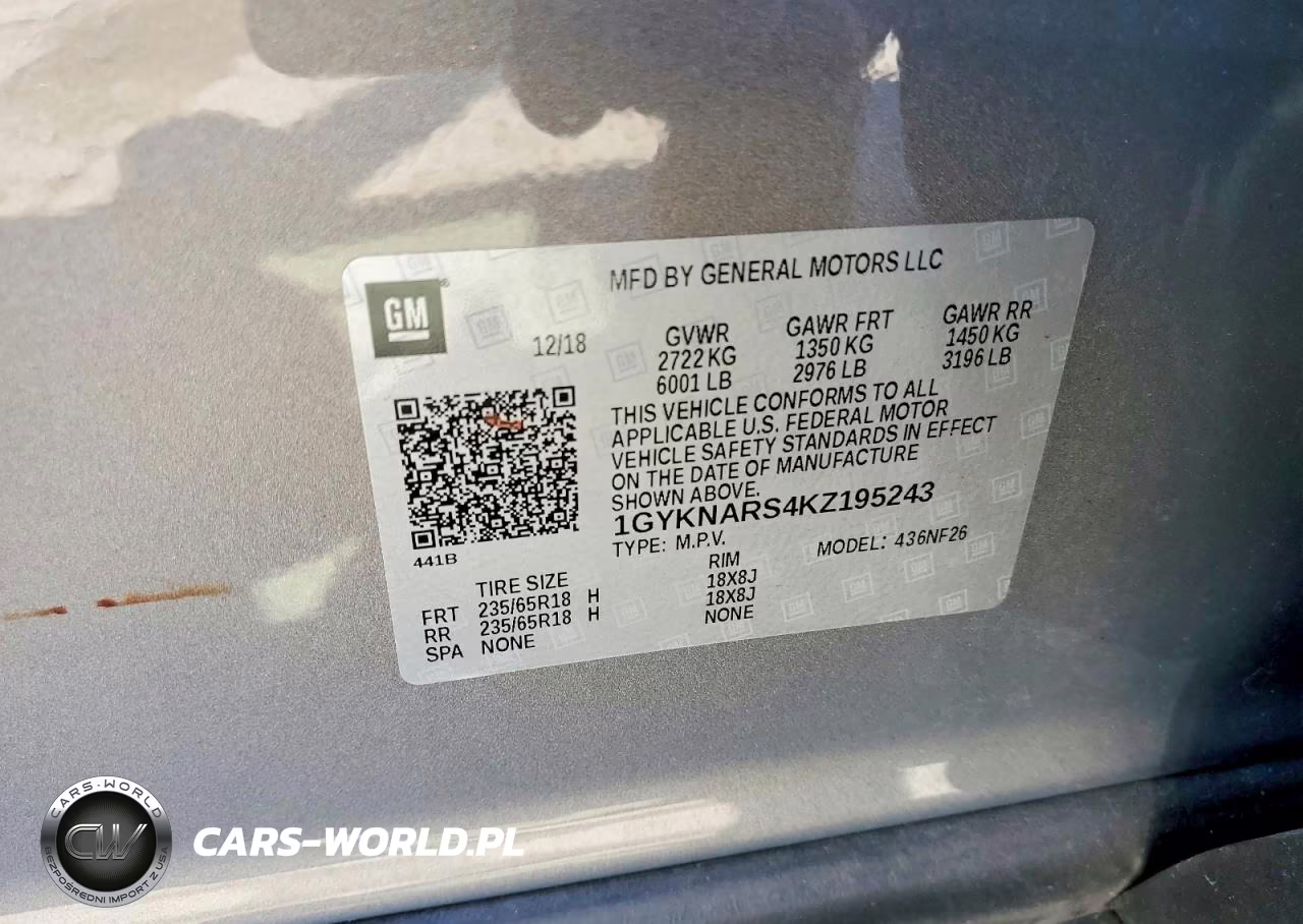 2019 Cadillac Xt5 VIN:1GYKNARS4KZ195243 - 13