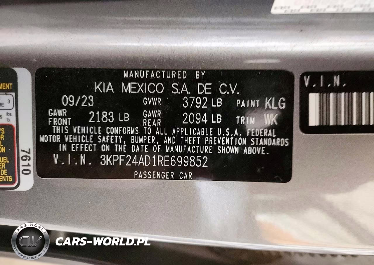 2024 Kia Forte Lxs VIN:3KPF24AD1RE699852 - 12