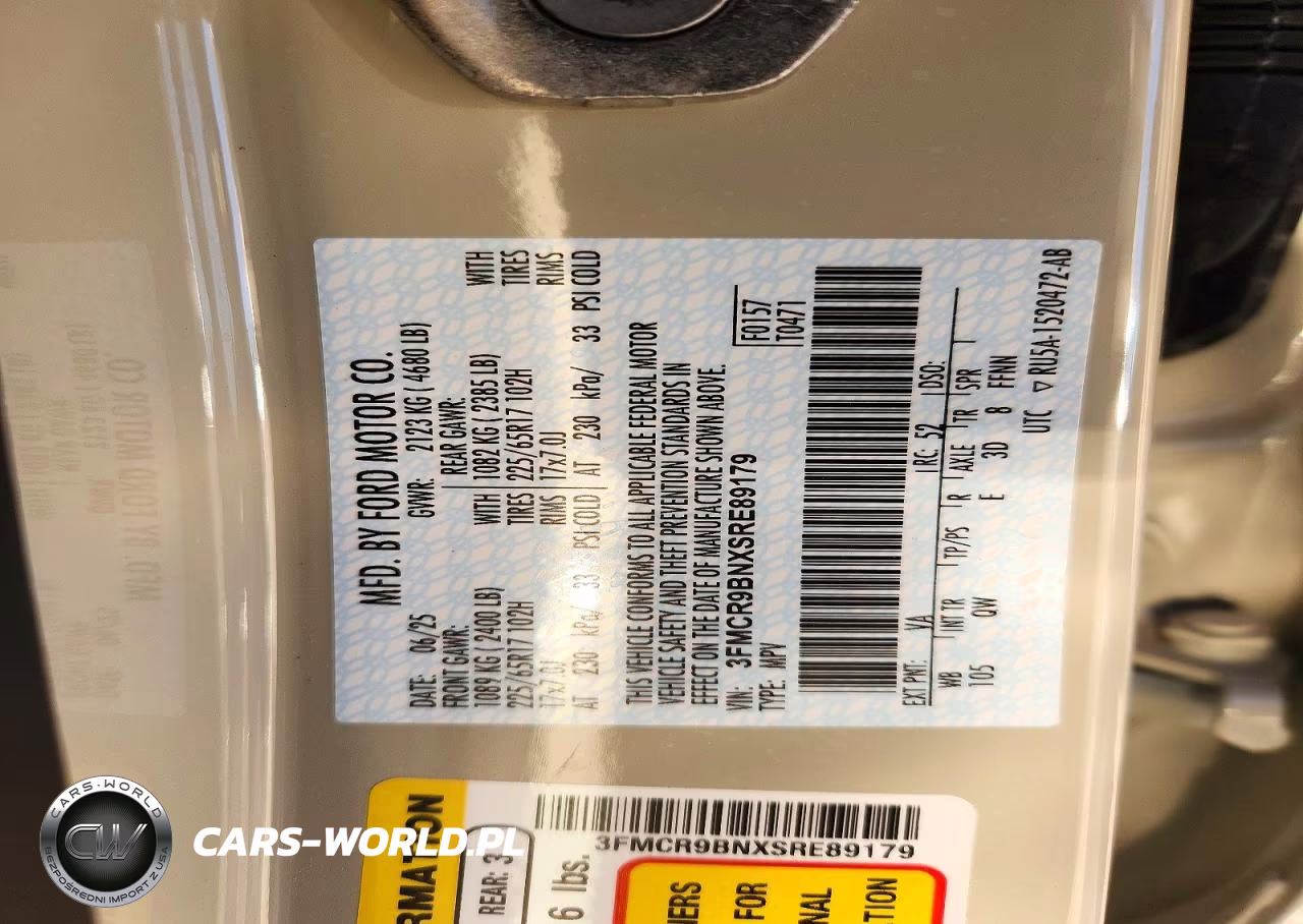 2025 Ford Bronco Sport Big Bend VIN:3FMCR9BNXSRE89179 - 13