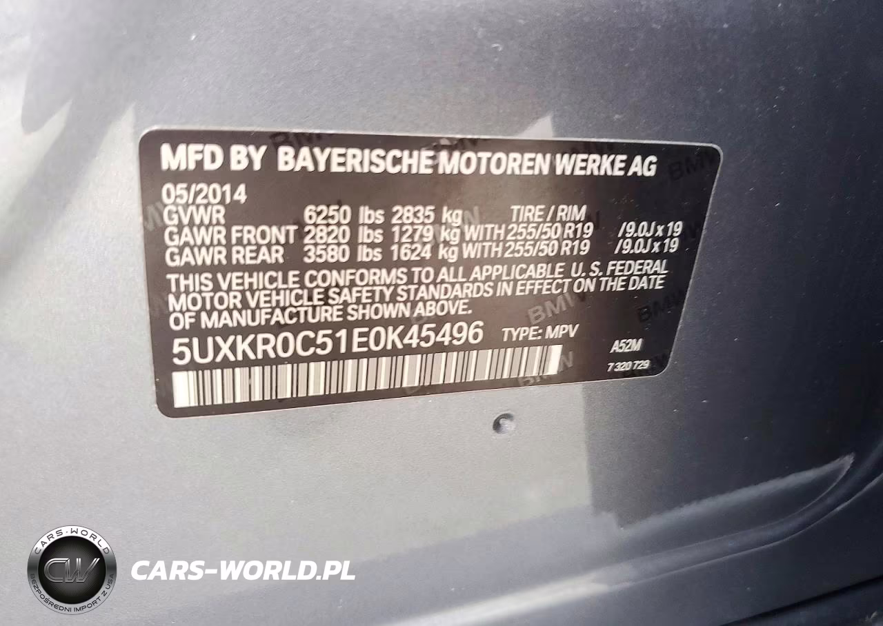 2014 BMW X5 xDrive35I VIN:5UXKR0C51E0K45496 - 14