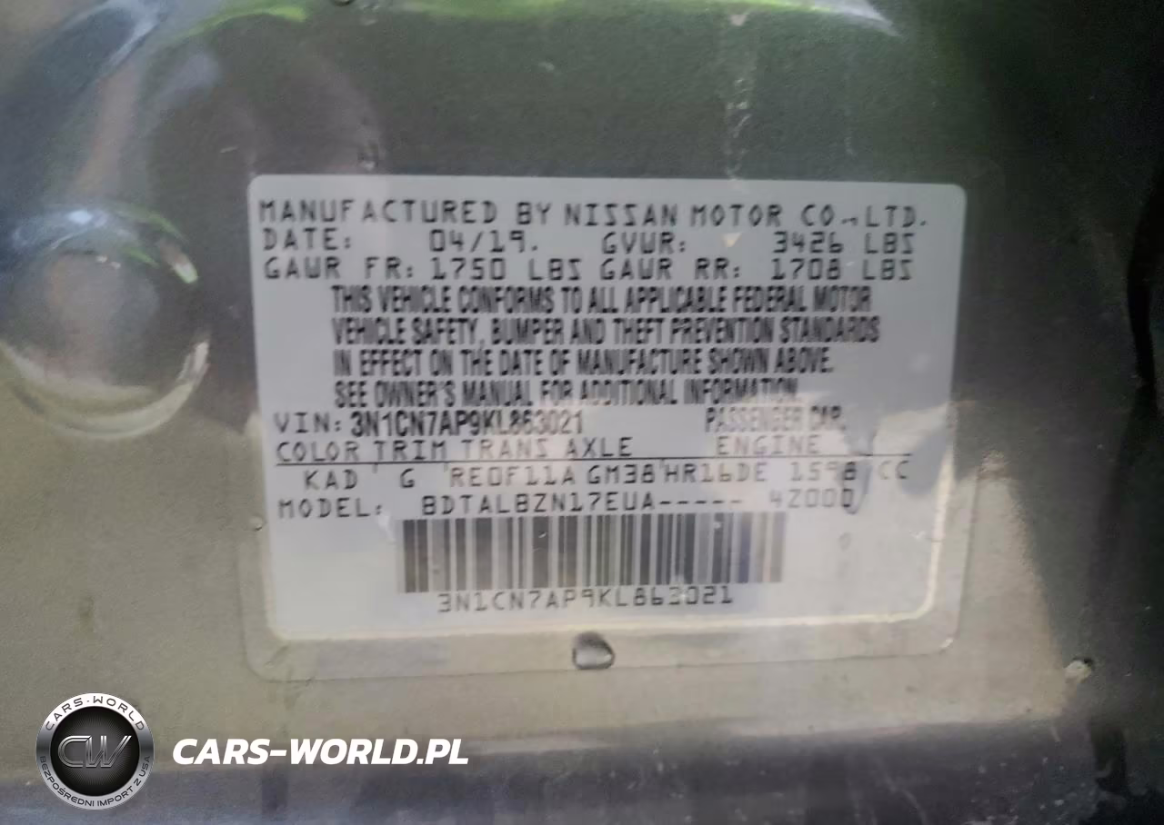 2019 Nissan Versa S VIN:3N1CN7AP9KL863021 - 12