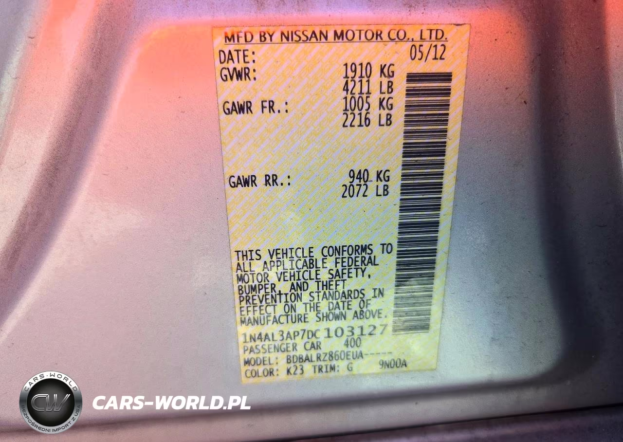 2013 Nissan Altima S VIN:1N4AL3AP7DC103127 - 12
