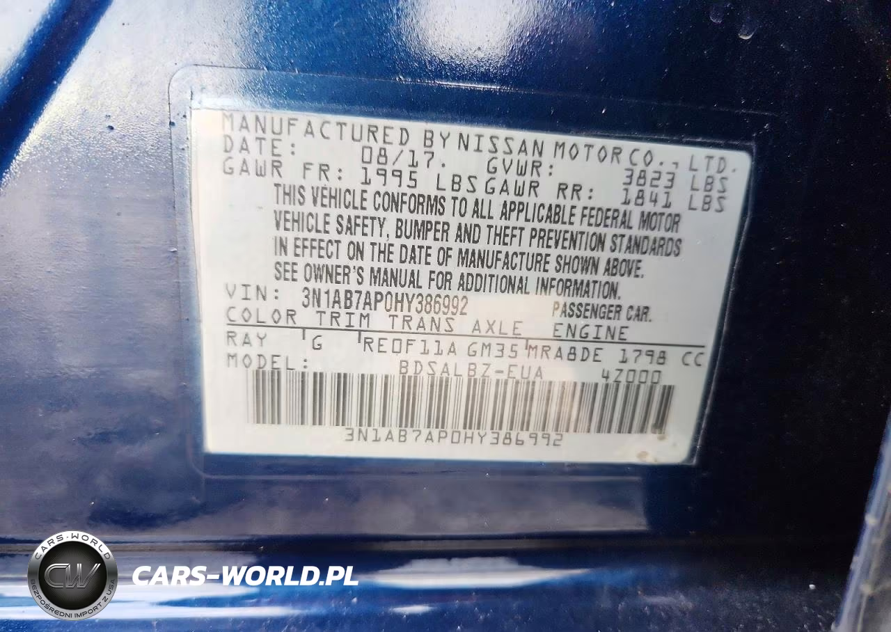 2017 Nissan Sentra S VIN:3N1AB7AP0HY386992 - 12