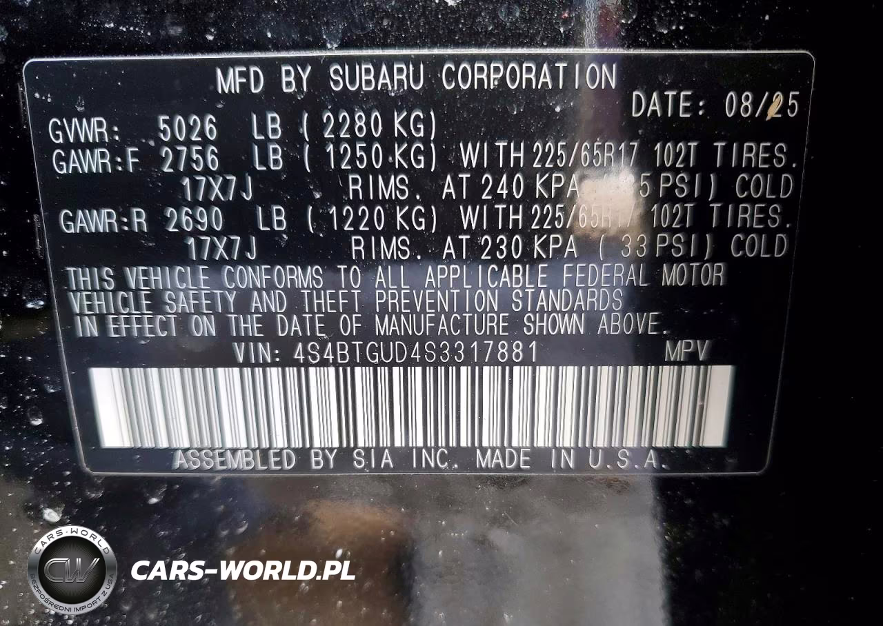 2025 Subaru Outback Wilderness VIN:4S4BTGUD4S3317881 - 13