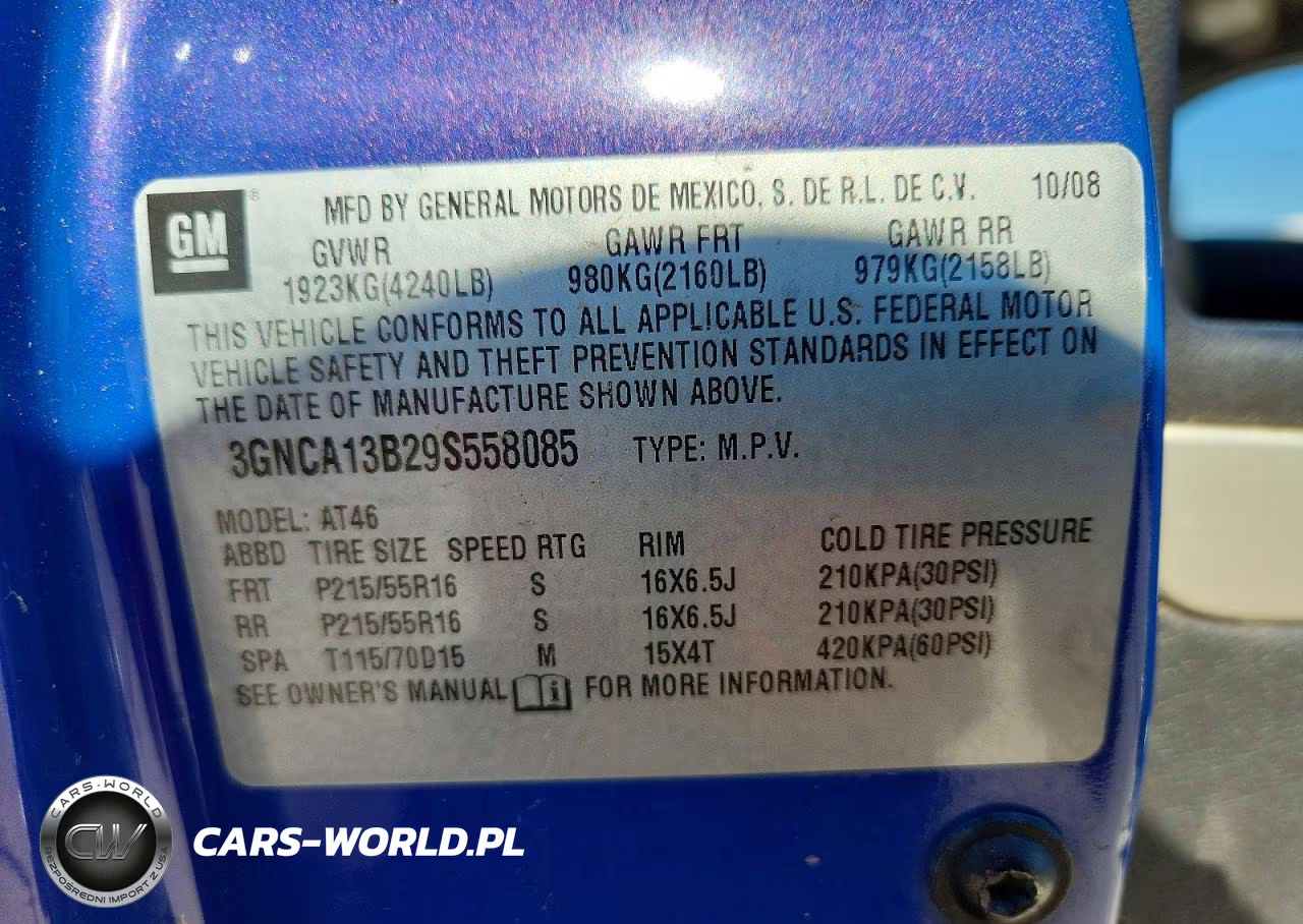 2009 Chevrolet Hhr Ls VIN:3GNCA13B29S558085 - 13