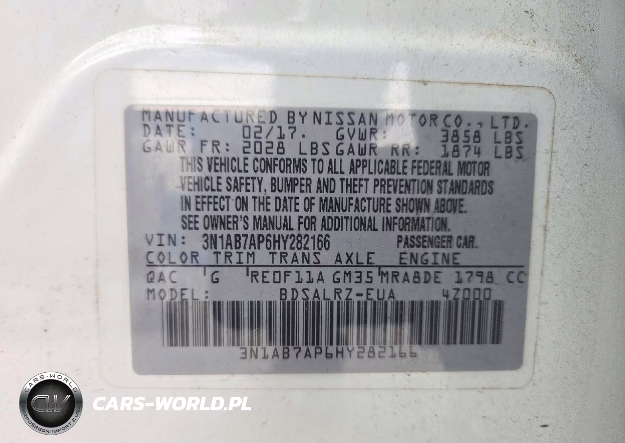 2017 Nissan Sentra Sr VIN:3N1AB7AP6HY282166 - 12