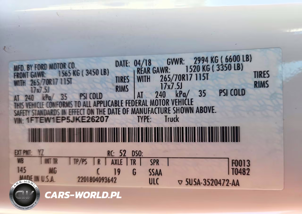 2018 Ford F150 Supercrew VIN:1FTEW1EP5JKE26207 - 12