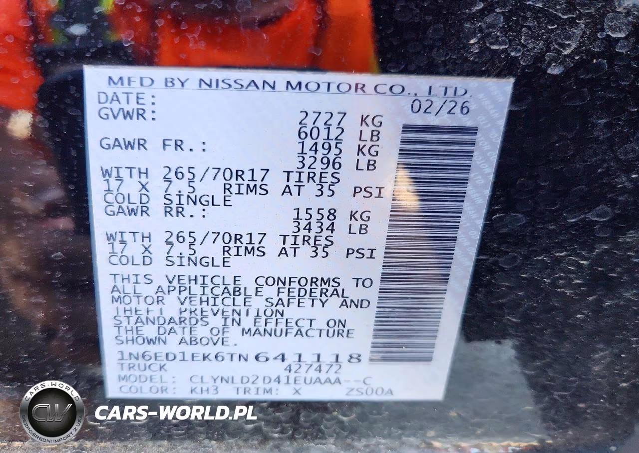 2026 Nissan Frontier Pro-4X VIN:1N6ED1EK6TN641118 - 13