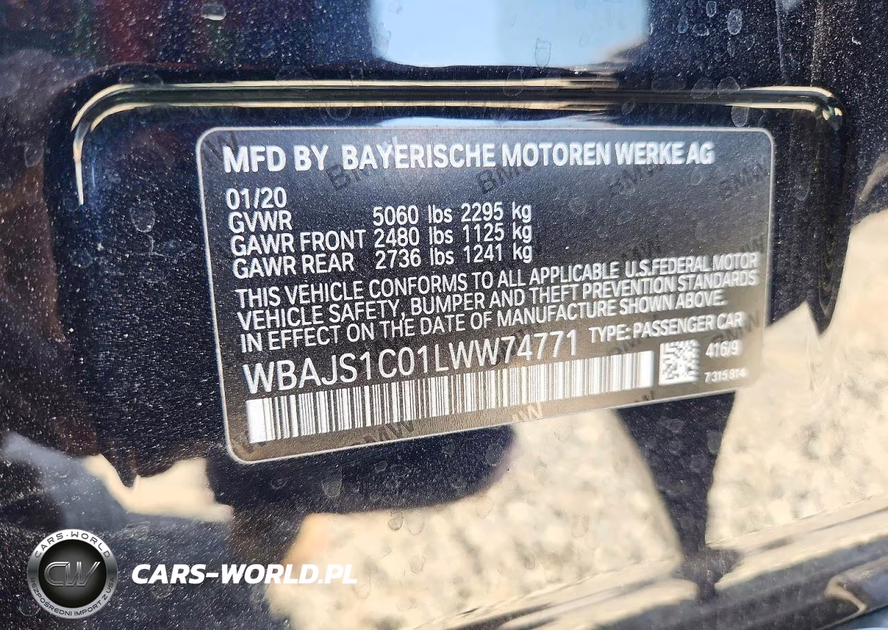 2020 BMW 540 I VIN:WBAJS1C01LWW74771 - 13