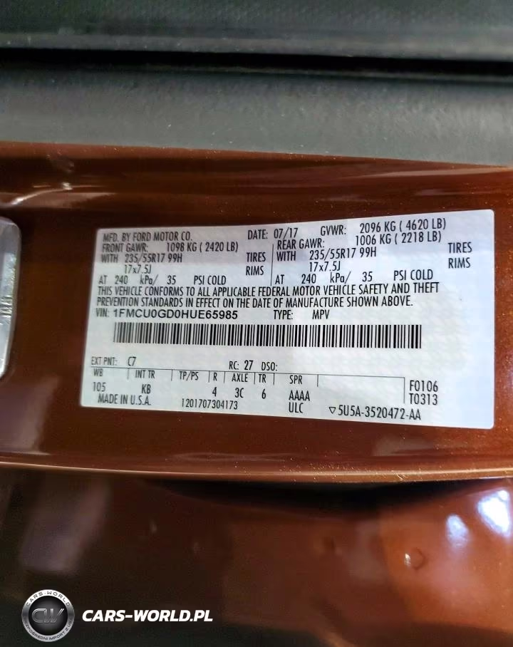 2017 Ford Escape Se VIN:1FMCU0GD0HUE65985 - 14