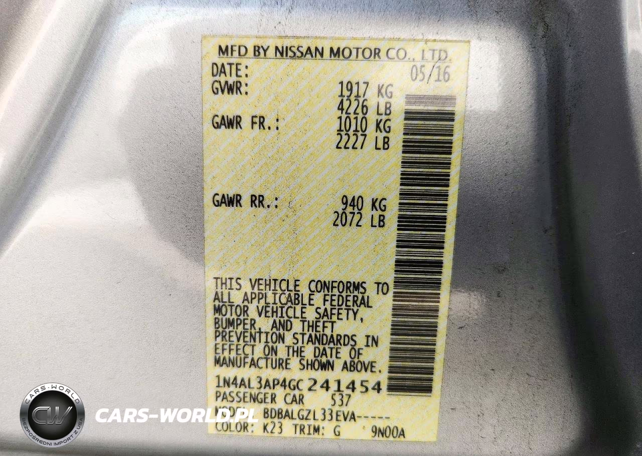 2016 Nissan Altima 2.5 S VIN:1N4AL3AP4GC241454 - 13