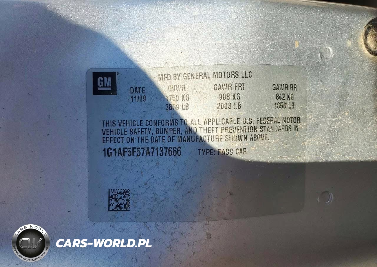 2010 Chevrolet Cobalt 2Lt VIN:1G1AF5F57A7137666 - 12