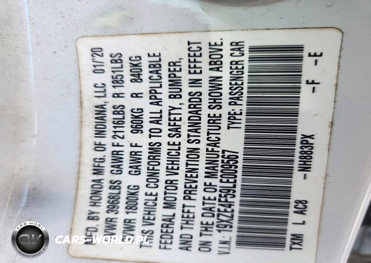 2020 Honda Insight Ex VIN:19XZE4F59LE009567 - 13