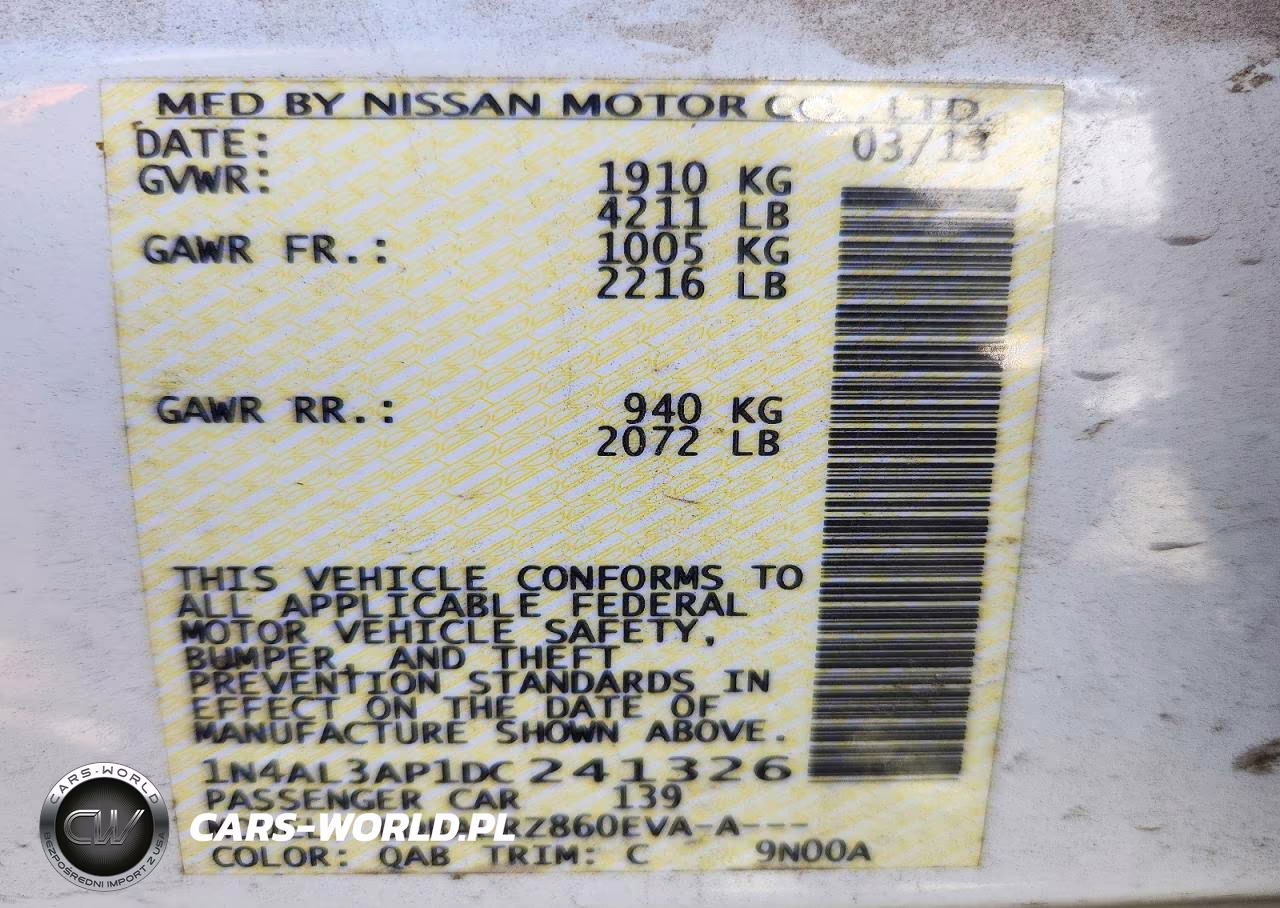 2013 Nissan Altima 2.5 VIN:1N4AL3AP1DC241326 - 12