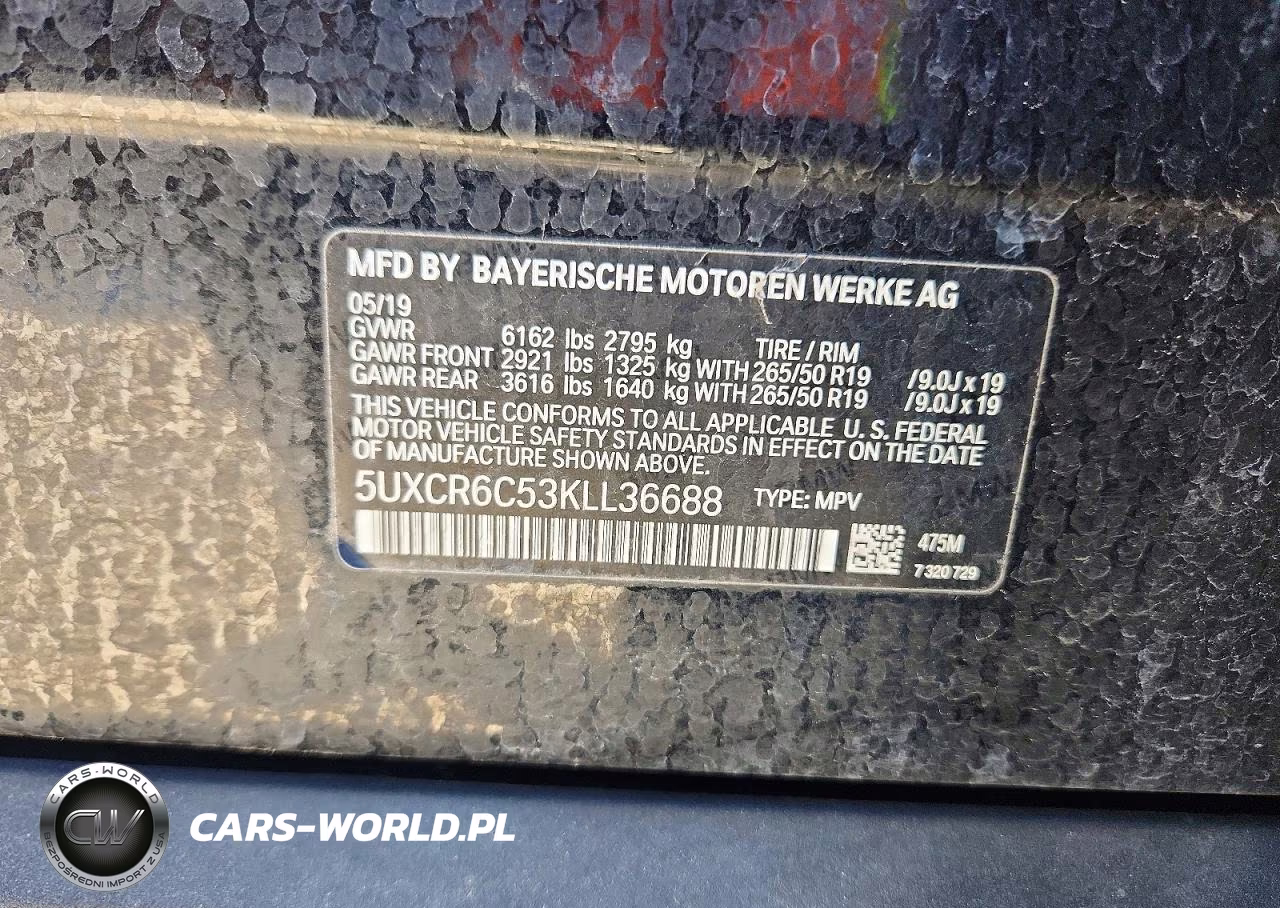 2019 BMW X5 xDrive40I VIN:5UXCR6C53KLL36688 - 13