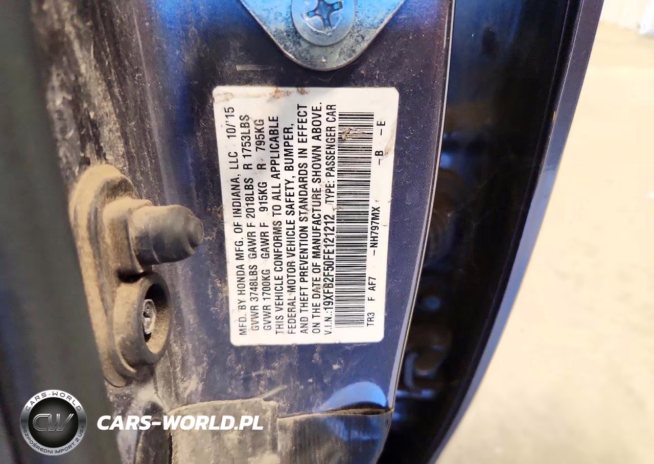 2015 Honda Civic Lx VIN:19XFB2F50FE121212 - 12