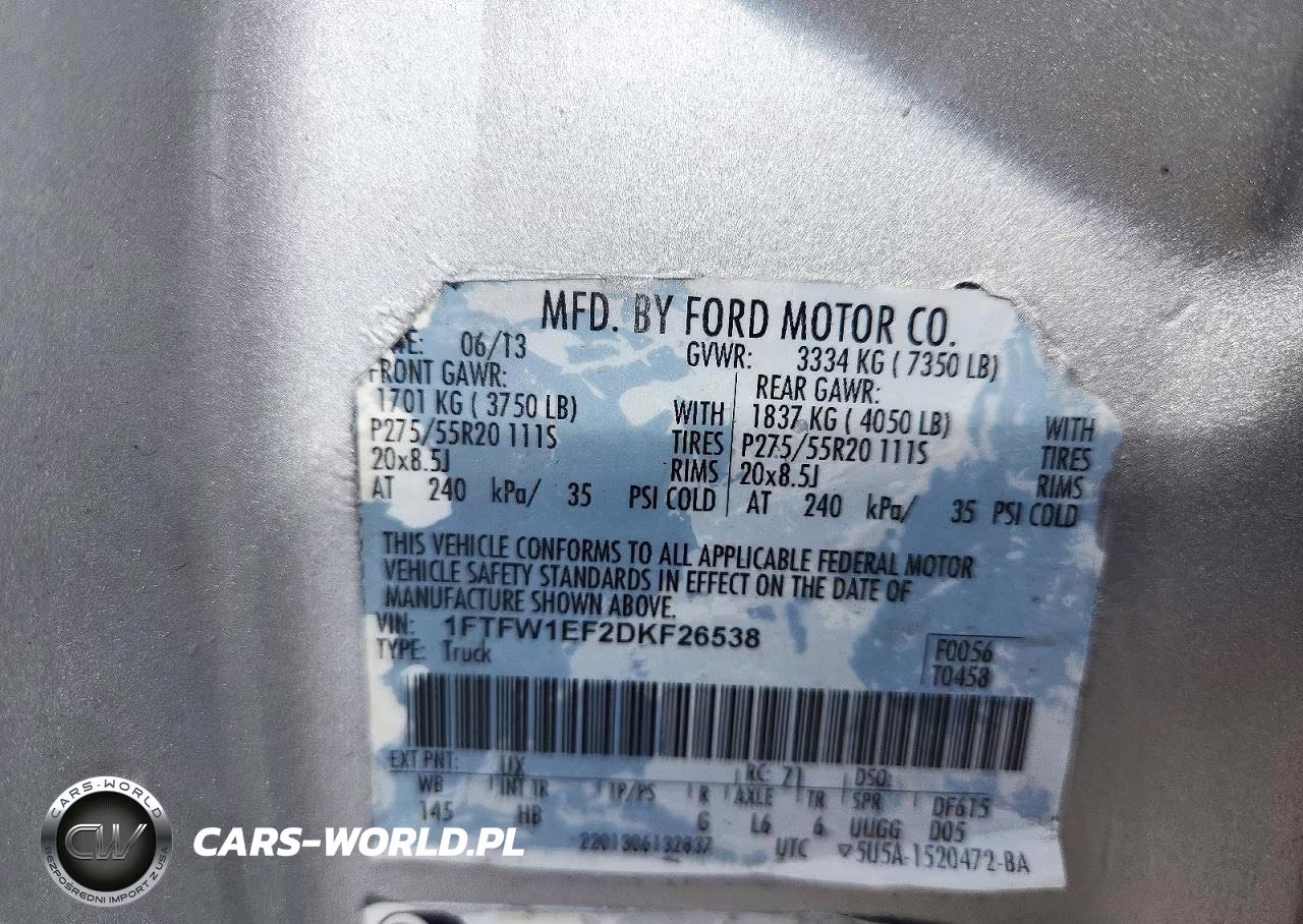 2013 Ford F150 Supercrew VIN:1FTFW1EF2DKF26538 - 12