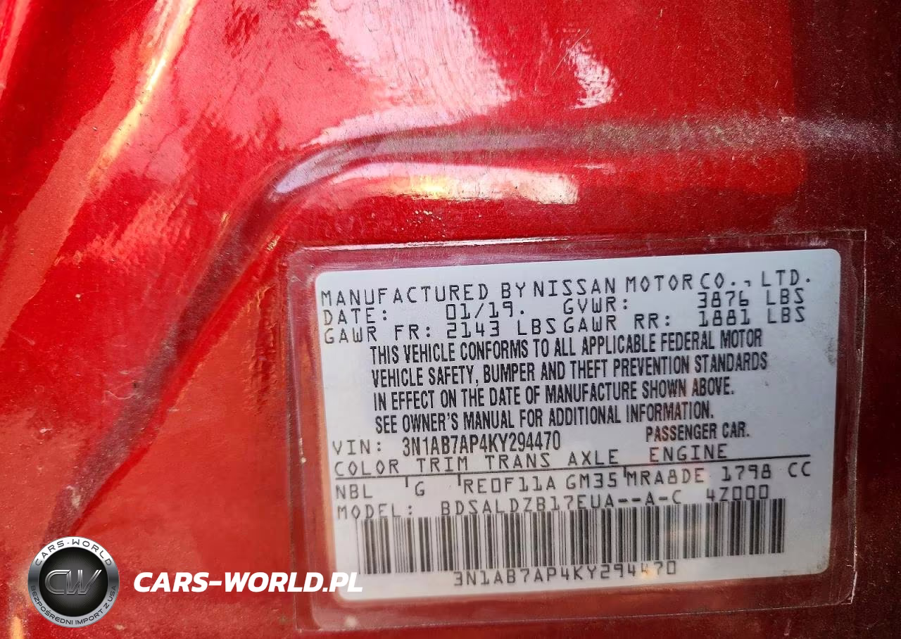 2019 Nissan Sentra Sv VIN:3N1AB7AP4KY294470 - 12
