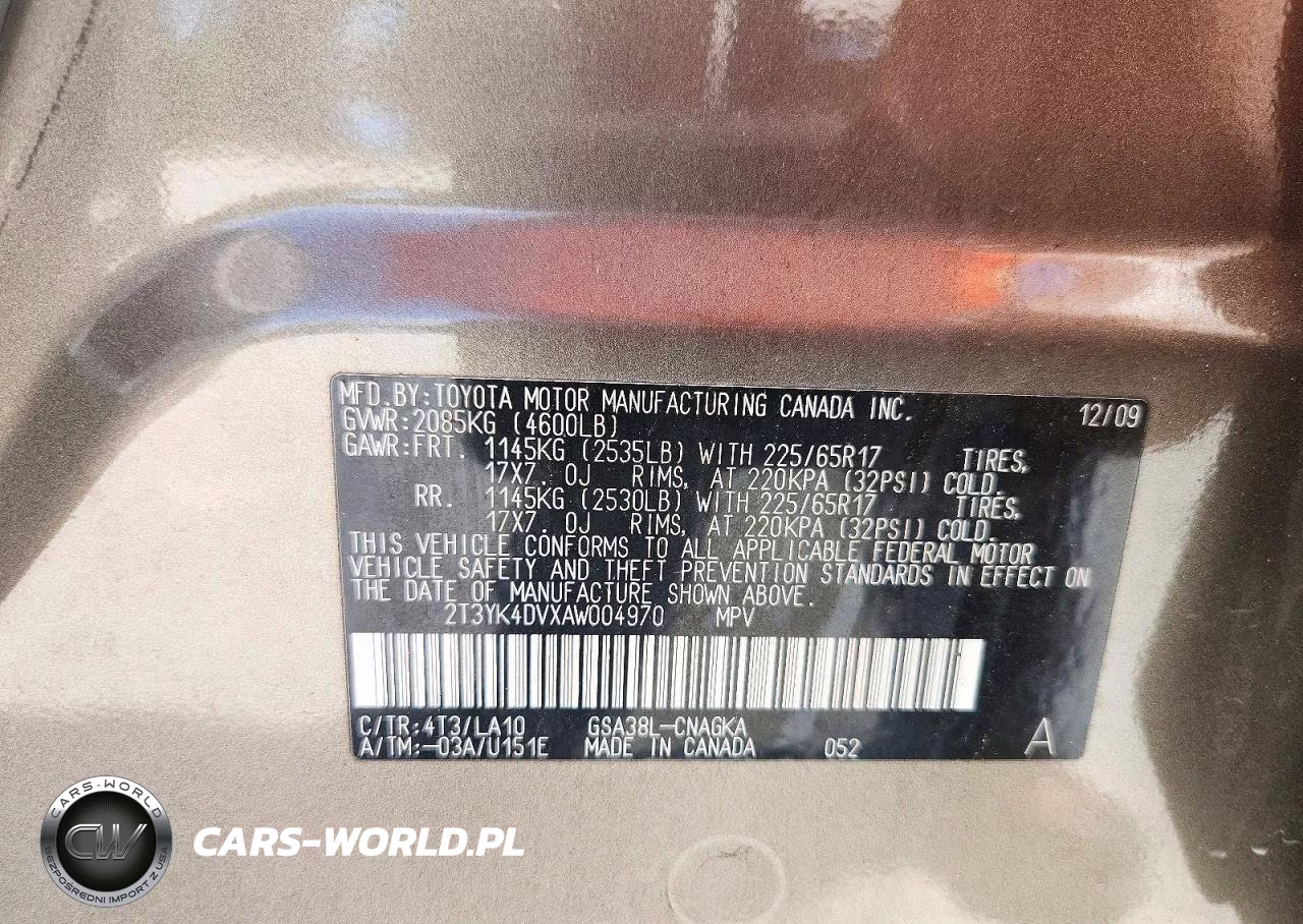 2010 Toyota Rav4 Limited VIN:2T3YK4DVXAW004970 - 13