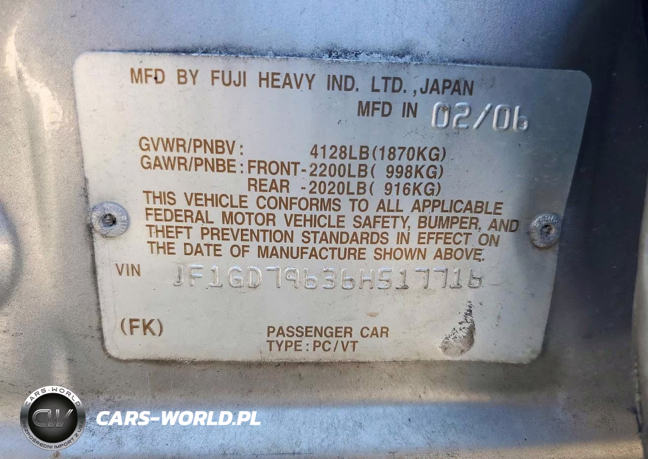 2006 Subaru Impreza Wrx VIN:JF1GD79636H517716 - 13