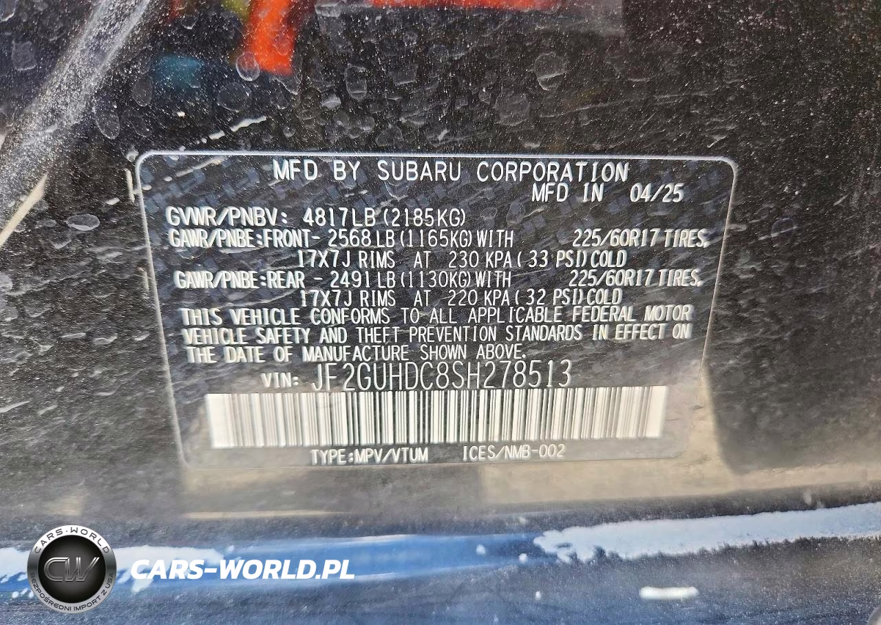 2025 Subaru Crosstrek Premium VIN:JF2GUHDC8SH278513 - 13