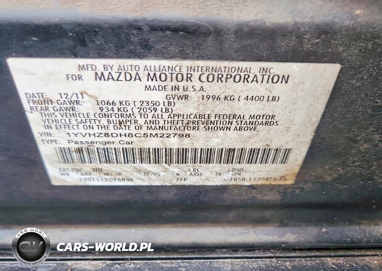2012 Mazda 6 I VIN:1YVHZ8DH8C5M22798 - 12