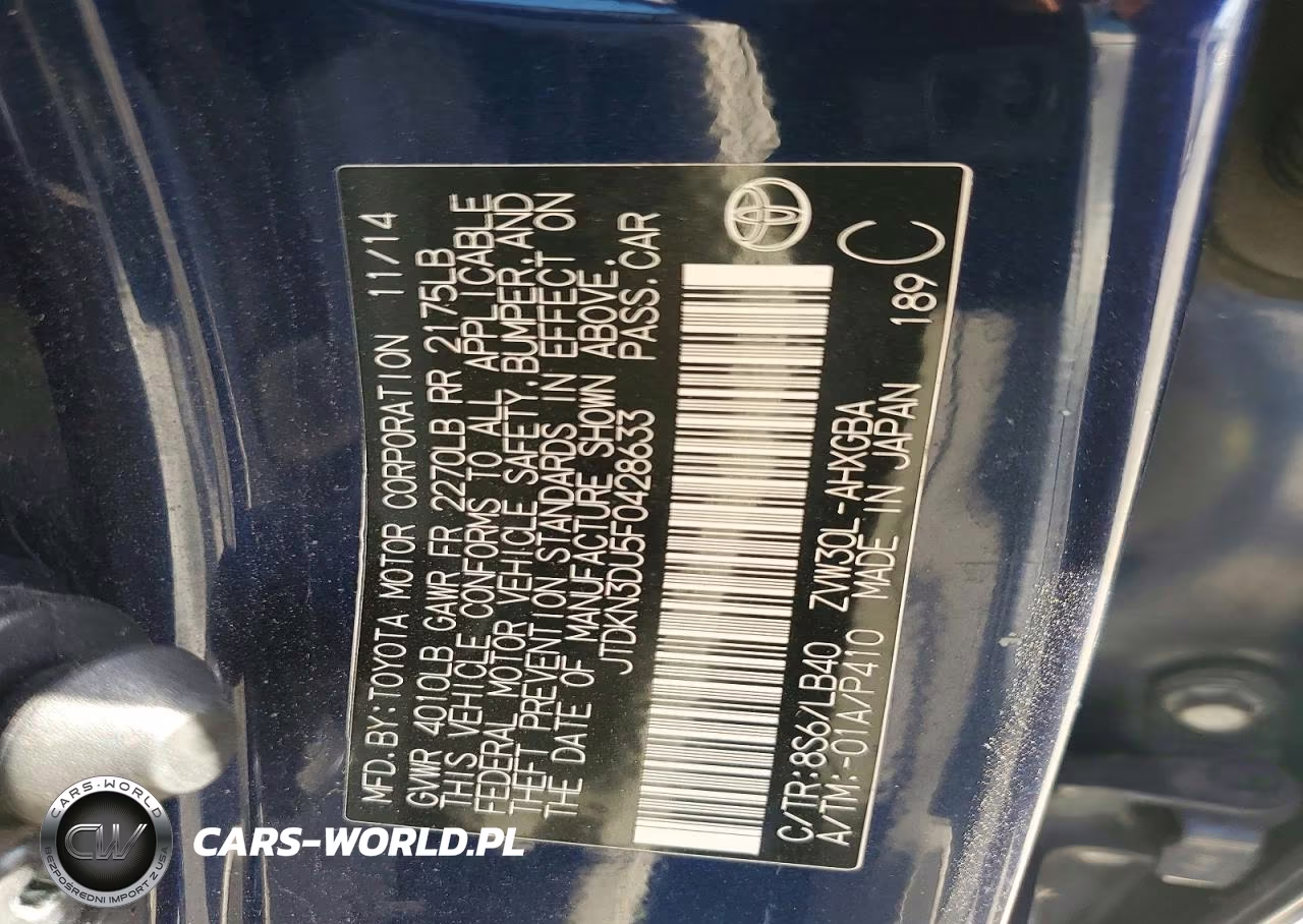 2015 Toyota Prius Five VIN:JTDKN3DU5F0428633 - 12