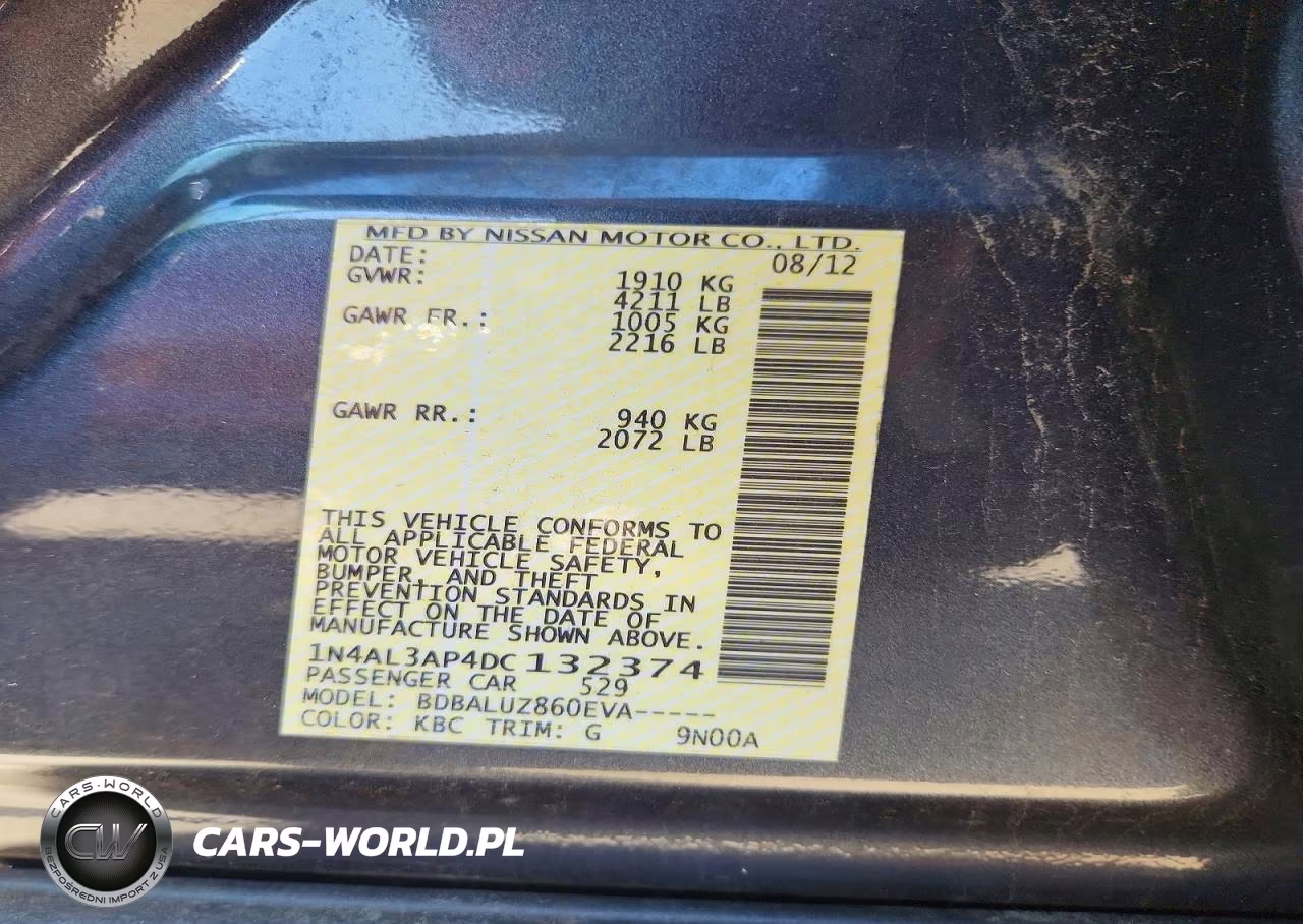2013 Nissan Altima 2.5 VIN:1N4AL3AP4DC132374 - 13