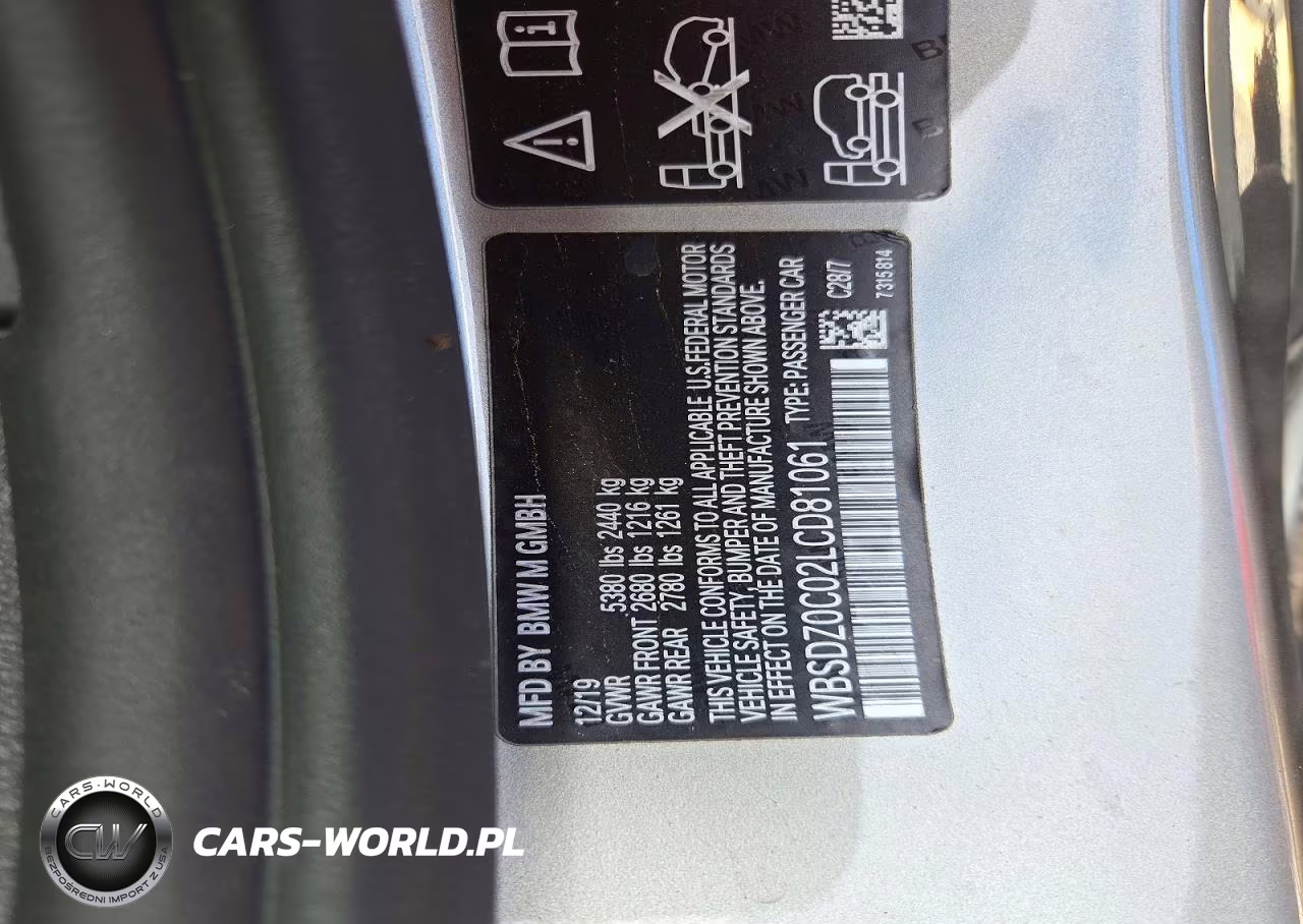 2020 BMW M8 VIN:WBSDZ0C02LCD81061 - 12