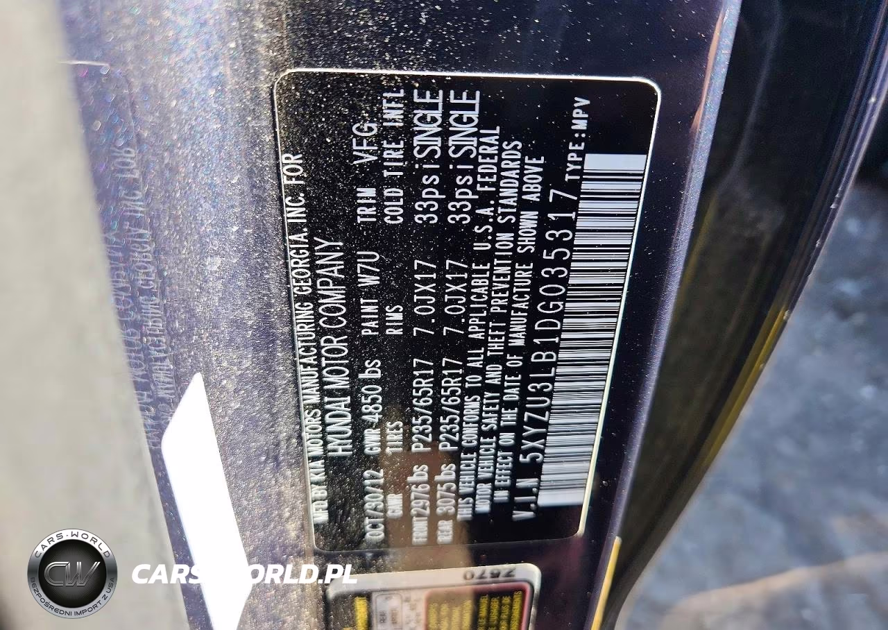 2013 Hyundai Santa Fe Sport 2.4L VIN:5XYZU3LB1DG035317 - 13