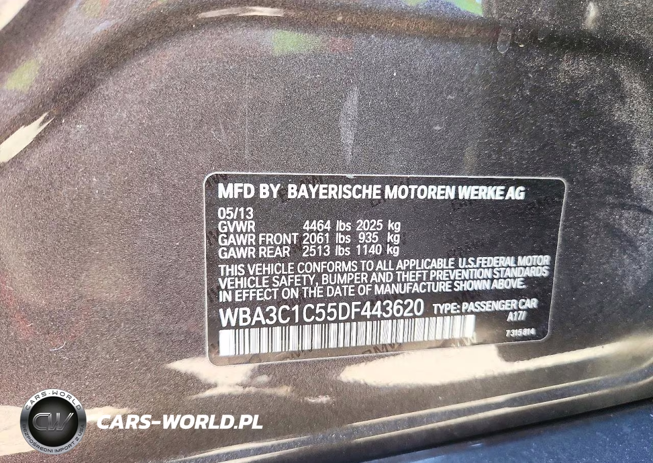2013 BMW 328 I Sulev VIN:WBA3C1C55DF443620 - 12
