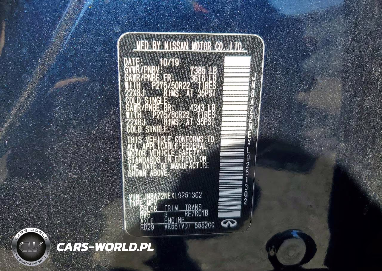 2020 Infiniti Qx80 Luxe VIN:JN8AZ2NEXL9251302 - 13
