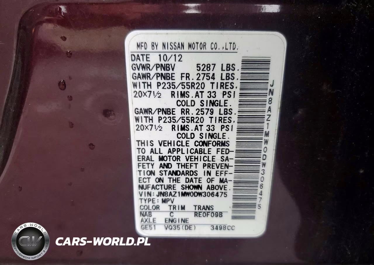 2013 Nissan Murano S VIN:JN8AZ1MW0DW306475 - 13