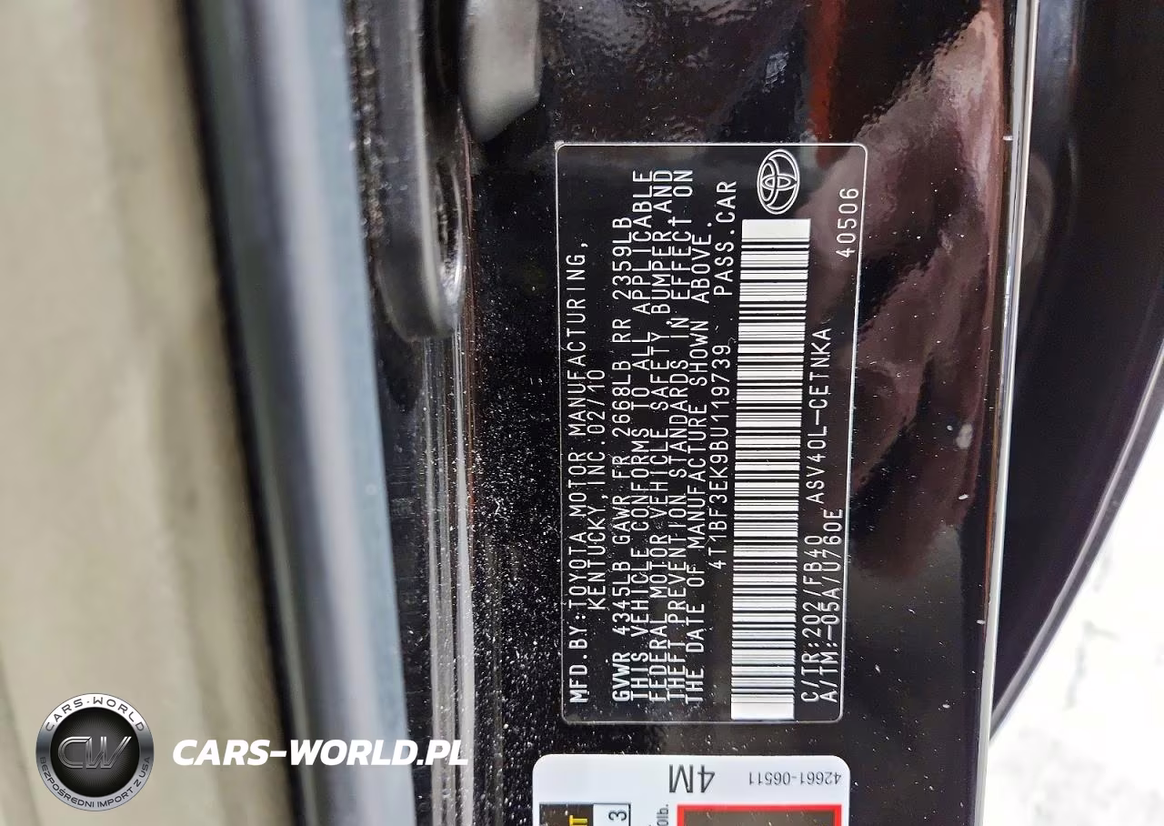 2011 Toyota Camry Le VIN:4T1BF3EK9BU119739 - 12