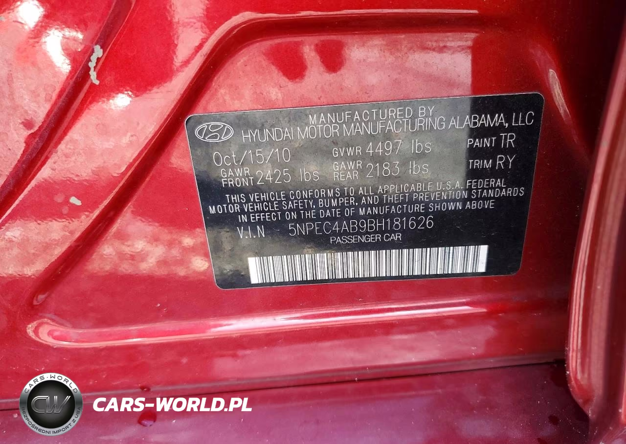 2011 Hyundai Sonata Se 2.0T VIN:5NPEC4AB9BH181626 - 12
