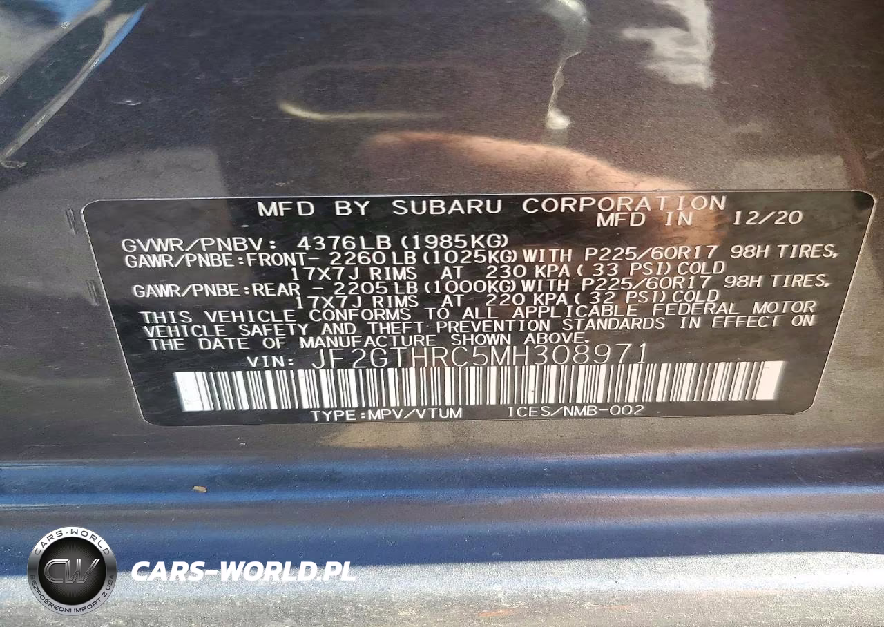 2021 Subaru Crosstrek Sport VIN:JF2GTHRC5MH308971 - 13