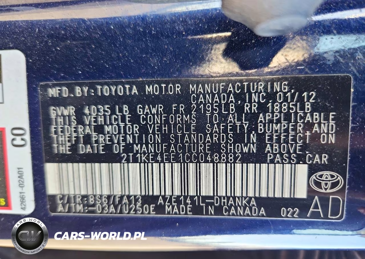 2012 Toyota Corolla Matrix S VIN:2T1KE4EE1CC048882 - 12