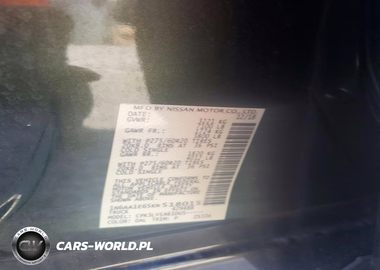 2019 Nissan Titan Platinum Reserve VIN:1N6AA1E65KN518015 - 13
