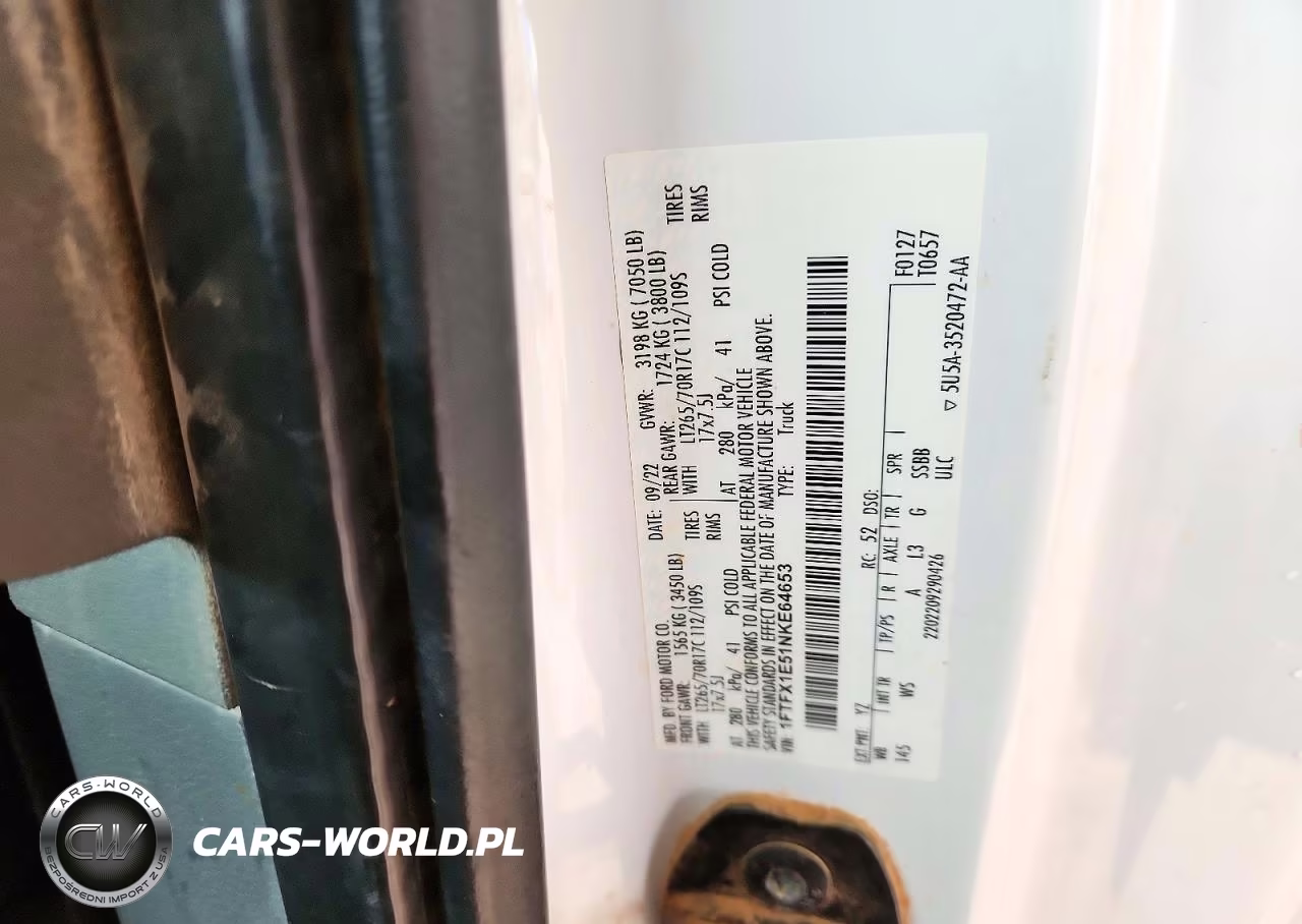 2022 Ford F150 Super Cab VIN:1FTFX1E51NKE64653 - 12