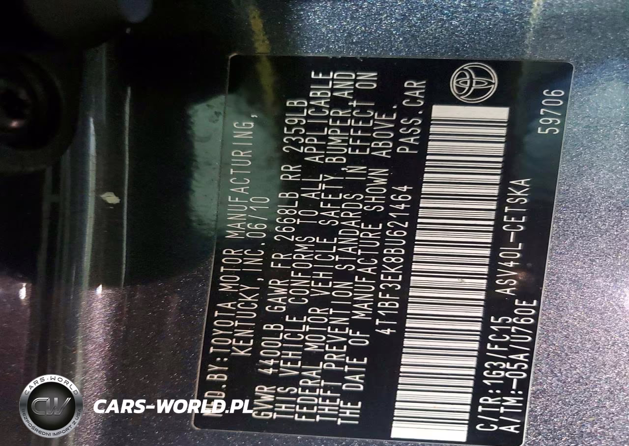 2011 Toyota Camry Se VIN:4T1BF3EK8BU621464 - 12